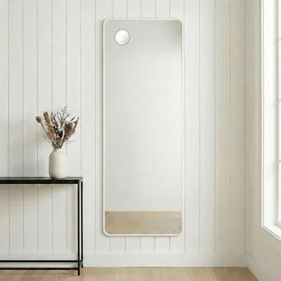 Produktbild von SONGMICS Ganzkörperspiegel mit Vergrößerungsspiegel, Sicherheitsglas, rechteckig, 160 x 50 cm, weiß