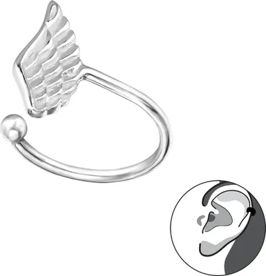 Produktbild von Ear Cuff 925 Sterling Silber mit Flügel Ohrklemme