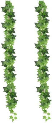 Image de Guirlande de lierre artificiel de 200 cm, lierre artificiel vert pour balcons, pièces et jardins