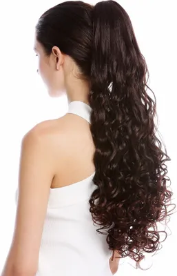 Produktbild von WIG ME UP Zopf Pferdeschwanz Lang Lockig Mahagoni Braun N440-V-2T33