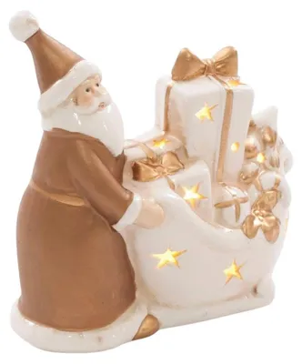 Image de Décoration de Noël en céramique avec LED, 13 x 6 x 12 cm (lot de 5)