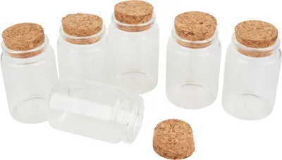 Produktbild von VBS Glasfläschchen mit Korken, 6 Stück