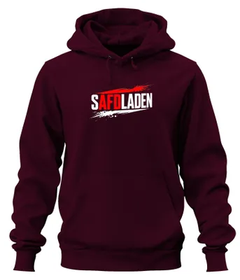 Obrázok produktu pre SAFDLADEN, kritika politiky AfD, satira, výrok, sarkazmus, mikina s kapucňou, bordová farba, veľkosť XL