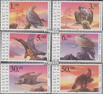 Produktbild von Briefmarken Kasachstan 1995 Mi 108-113 (kompl.Ausg.) postfrisch Greifvögel