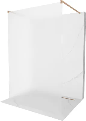 Image de Mexen Kioto paroi de douche 140 x 200 cm, verre dépoli 8 mm, cuivre brossé - 800-140-002-65-30