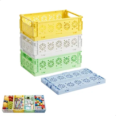 Image de Lot de 4 boîtes de rangement pliables pour fruits et légumes