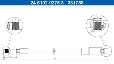 Produktbild von ATE 24.5102-0275.3 Bremsschlauch für BMW 5 Limousine (E39) 5 Touring (E39)