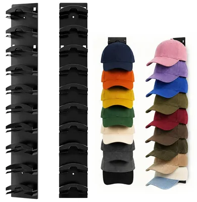 Hut-Organizer 2er-Pack – selbstklebend für 20 Baseballkappen