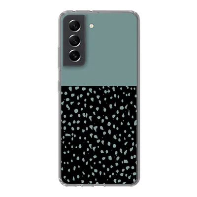 Obrázek produktu pro Kryt na mobilní telefon pro Samsung Galaxy S21 FE Tečky - zelená - černá Silikonové měkké pouzdro