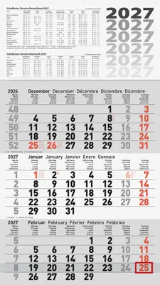 Produktbild von 2027 Glocken Dreimonatskalender 30x52cm