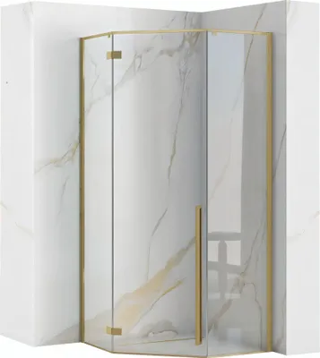 Obrázek produktu pro Sprchový Kout Rea Diamond 90X90 Brush Gold + Sprchová Vanička Savoy Black
