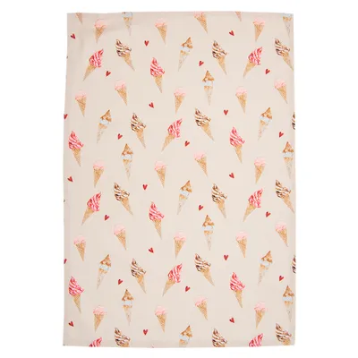 Produktbild von Clayre & Eef Geschirrtuch 50x70 cm Beige Rosa Baumwolle Eis