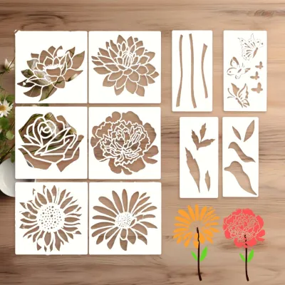 Productafbeelding van Herbruikbare Decoratieve Bloemen Stencils