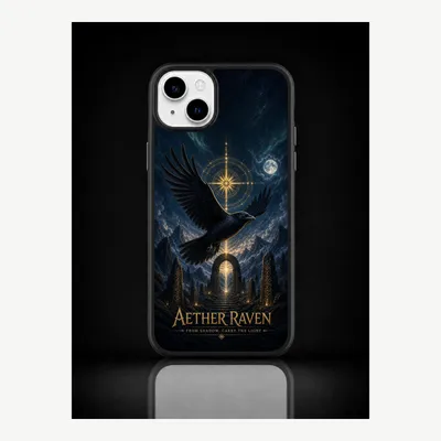Productafbeelding van iPhone 15 Plus hoesje, telefoonhoesje, beschermhoesje, case met een ravenmotief – LUNØIR ©