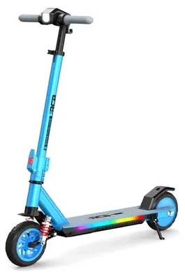 Produktbild von RCB R12 MAX Kinder E-Scooter 150W faltbar 18 km/h 3-Gang RGB LED Elektroroller Blau