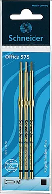 Produktbild von Schneider 77220 Office 575 M Metallmine für Kugelschreiber, mittel, schwarz (3er Pack)