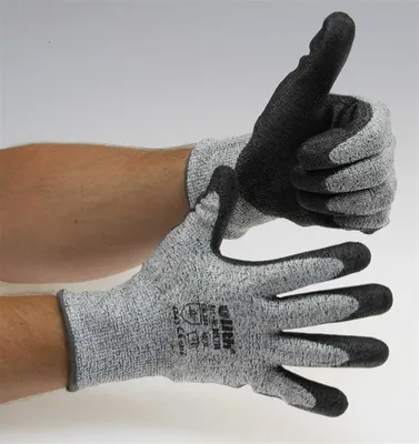 Produktbild von Schnittschutzhandschuhe grau/schwarz PolyurethanBeschichtung, EN388, Größe 9