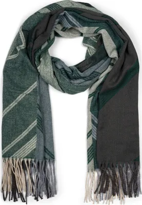 Produktbild von styleBREAKER Damen Web Schal mit Geometrischem Muster und Fransen, warme Winter Stola mehrfarbig 01017150