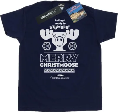 Obrázok produktu pre National Lampoon's Christmas Vacation - Tričko "Merry Christmoose" pre mužov BI43955 (XXL) (Marineblau)