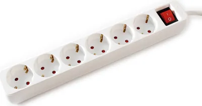 Produktbild von VALUE 6-fach Steckdosenleiste mit Schalter, weiß, 10 m