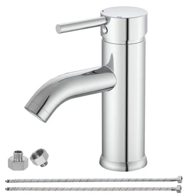 Immagine prodotto di Miscelatore monocomando per lavabo, in ottone cromato, con attacco da 75 mm e erogatore