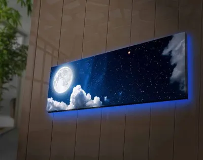 Produktbild von Opviq, 3090NASA- LED4308, Bunt, Leinwandbilder, 30 x 90 cm, 100% Wildleder -Leinwand