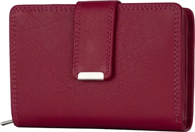 Produktbild von RFID Damen Geldbörse Portemonnaie Geldbeutel Damenbörse Rindleder Leder Rose (20198)