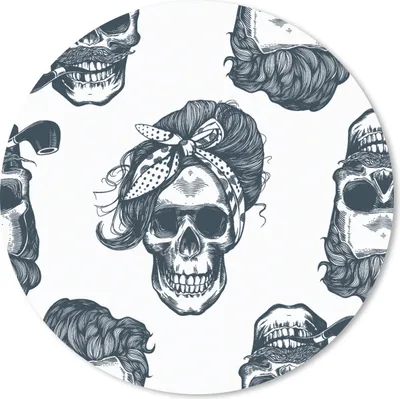 Produktbild von MuchoWow® Mauspad Mousepad Puber - Totenkopf - Kopftuch - Muster 30x30 cm - Mousepads - Maus Mat - Pad - Mausunterlage - Tischunterlage - Schreibtischmatten