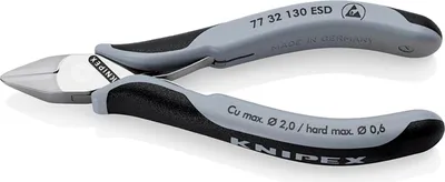 Produktbild von KNIPEX Elektronik-Seitenschneider ESD mit durchgestecktem Gelenk mit Mehrkomponenten-Hüllen 130 mm