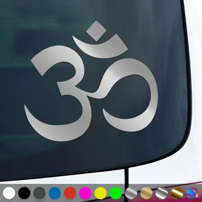 Produktbild von PantherPixel Om Aufkleber Ohm Buddhismus Meditation Yoga Sticker Auto Geschenkidee Farbe Silber