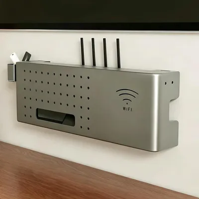 Productafbeelding van Metalen Wandplank voor Wifi-Router en Multimedia