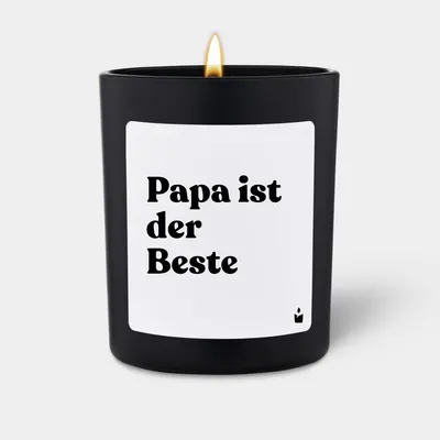Produktbild von ChattyCandles Duftkerze Schwarz Flowery Papa ist der Beste