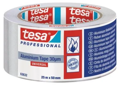 Obrázok produktu pre Hliníková páska, 50 mm x 50 m, TESA® "Professional 63632", strieborná