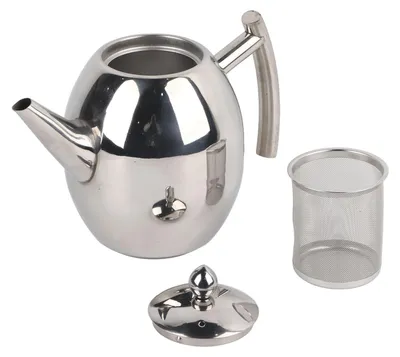 Teekanne aus Edelstahl mit Filter, 1,5 l