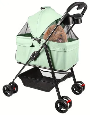 Productafbeelding van Dierenwagen - Hondenbuggy - Huisdierenwagen - Kattenwagen - Wandelwagen - Opvouwbaar - Afneembare Mand