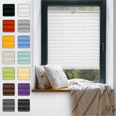 Produktbild von Plissee zum Kleben für den Innenrahmen - Weiß 80 x 80 cm | Thermo Plisseerollo, Einfache Montage, Blickdicht für Fenster und Türen, Sichtschutz