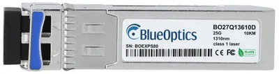 Image de HPE JL855A Transceiver BlueOptics© SFP28 compatible pour transmission de données monomode 25 Gigabit à haut débit dans les réseaux à fibre optique