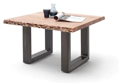Produktbild von Couchtisch Baumkantentisch Akazie-massiv U-Form quadratisch natur lackiert 75 cm