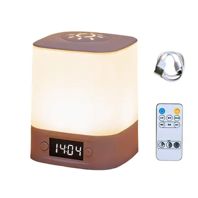 Produktbild von KUGI  LED Nachttischlampe LED Nachtlicht,Touch-Lampe,Tisch-Nachttischlampen ,Schlafzimmer Stufenloses Dimmen,Dreifarbig einstellbar  Mit Uhranzeige