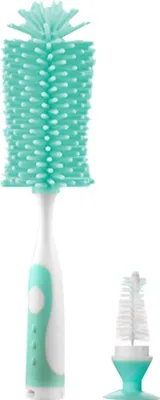 Obrázek produktu pro 2 v 1 silikonová kartáč na láhve Čistič dětských lahví Kartáč na dudlíky Odnímatelný kartáč Stojan na kartáče Sada na kojenecké láhve Čistič na láhve s úzkým hrdlem