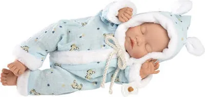 Image de Petit bébé de Lortens - bébé poupée réaliste endormie avec corps en tissu doux - 32 cm