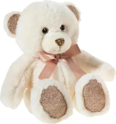 Obrázok produktu pre Heunec plyšový medvedík PEARLIE Creamie s ružovou mašľou malý, plyšový medvedík, 18 cm