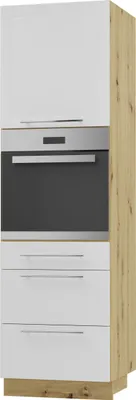 Produktbild von Backofenschrank Kvantum Q-D14/RU/3A Vollauszug 60cm Korpus- & Frontfarbe wählbar,weiß matt,eiche artisan