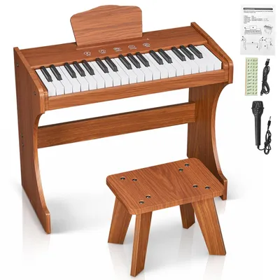 Produktbild von FCH Kinder E-Piano 37 Tasten,Kinderklavier Musikspielzeug mit Touch-Bedienfeld, Mikrofon & Sitzbank