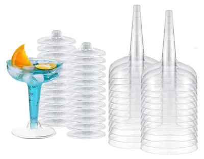 Produktbild von 25 Stück Kunststoff Cocktailgläser, 200ml Margaritagläser, Mehrweg Becher für Feiern und Veranstaltungen, Transparent