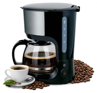 Image de alpina Machine à café Machine à café filtre 1,25L/10 tasses - Coffee Machine avec filtre réutilisable, verseuse en verre et système anti-gouttes - Noir