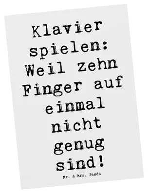 Produktbild von Mr. & Mrs. Panda bildkarte Spruch Klavier Magie - Weiß - Geschenk, Postkarte, Postkarten, Koordination, Kunstkarten, Tasteninstrument, Instrument, Konzert, Musik, Musiker