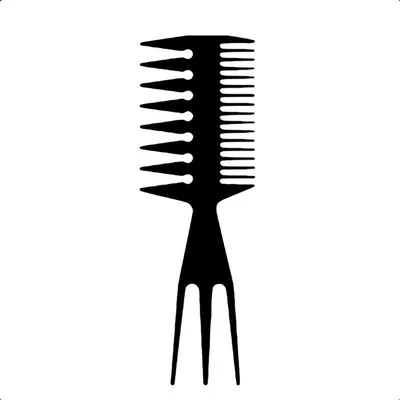 Obrázok produktu pre Trojcestný hrebeň Jumada - pre dokonalý účes a profesionálnu aplikáciu - Black - Afro hrebeň