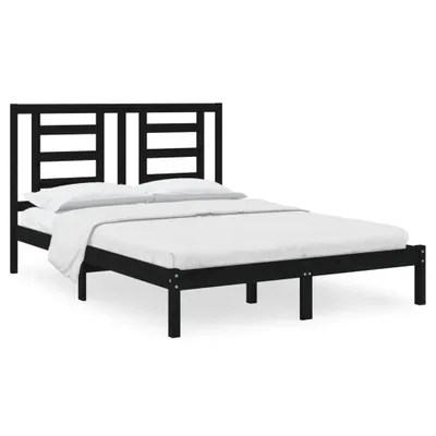 Produktbild von vidaXL Massivholzbett Schwarz Kiefer 140x190 cm