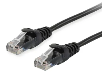 Image de Equip Patchkabel Cat6A U/UTP 2xRJ45 0.25m schwarz LSZH Polybeutel